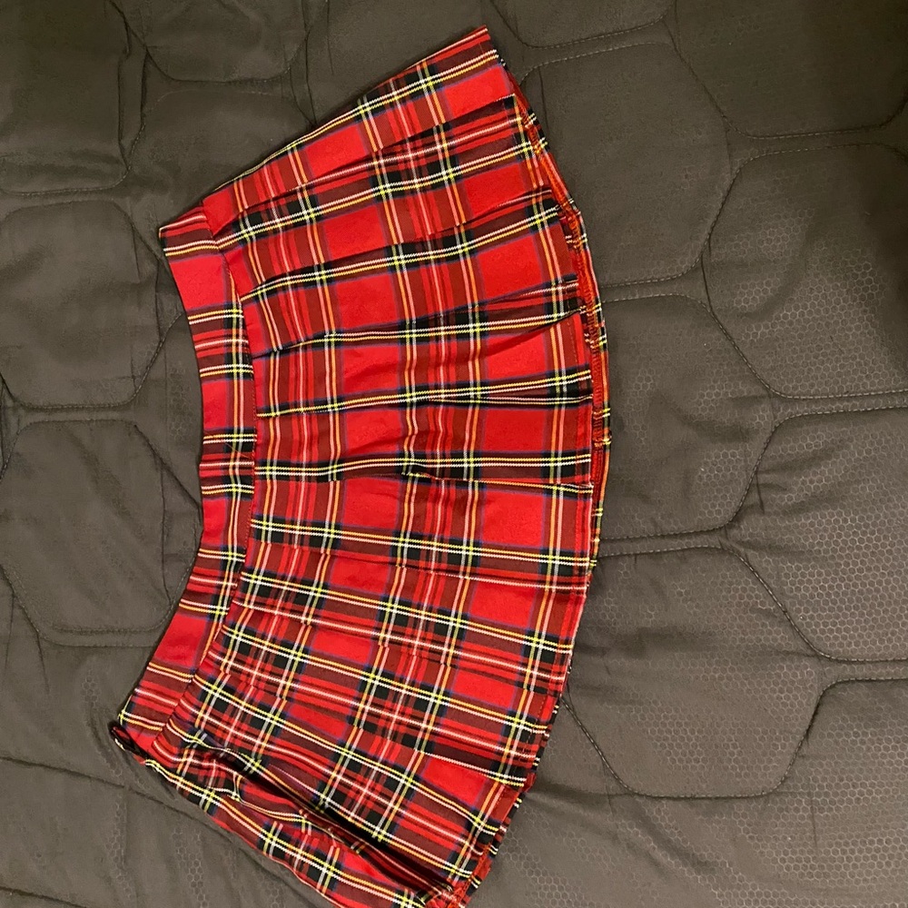 Red Plaid Mini Skirt